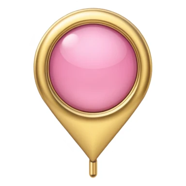 A pink location pin with elegant golden details and accents.  sticker