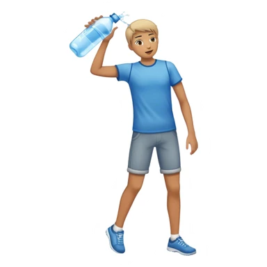 full length teenager throwing a water bottle sticker