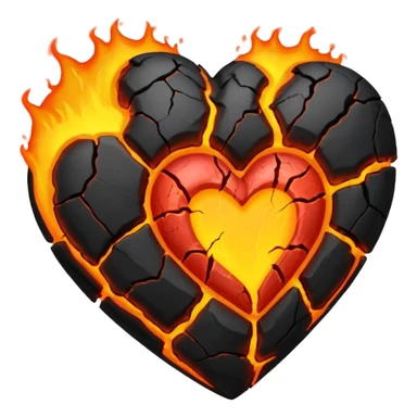 Black Lava heart  sticker