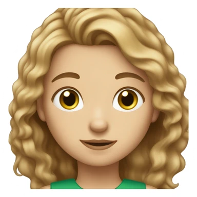 pretty girl light brown wavy hair green eyes with book in hand sticker