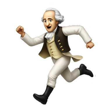 Goethe running, with a large stride and arms outstretched sticker