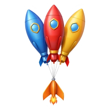 rocket shaped flying balloons with string sticker