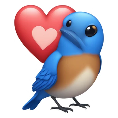 Bluebird with a heart sticker