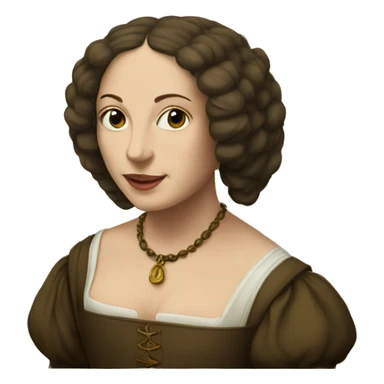 a framed portrait of a Renaissance woman sticker