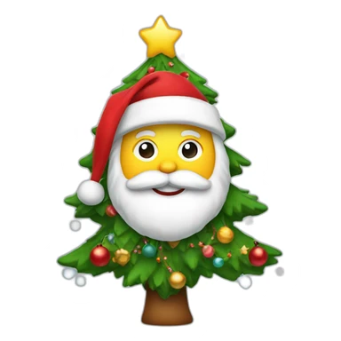 Santa on Xmas tree sticker