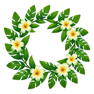 hawaiian haku lei (green leaf flower crown) sticker