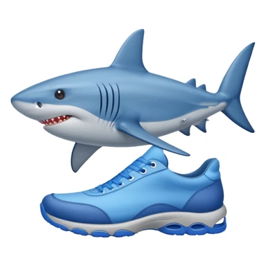 a blue shark with blue shoes sticker