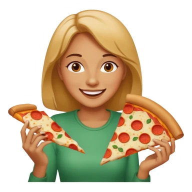 woman who eat pizza
 sticker