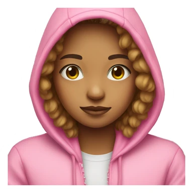 Girl wearing a pink hoodie saying pink palm puff sticker