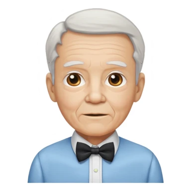 elderly with bow tie and shirt sticker