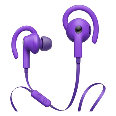 purple wired earbuds sticker