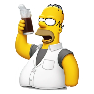 Homer simpson boit une bouteille de bissap sticker