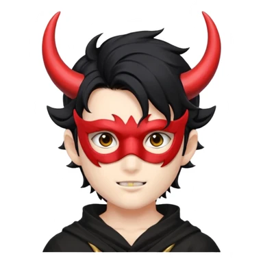 Masked anime boy whit horns sticker
