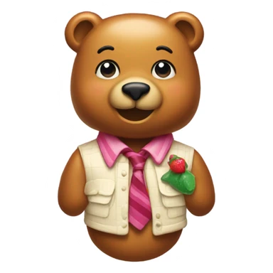 A preppy gummy bear sticker