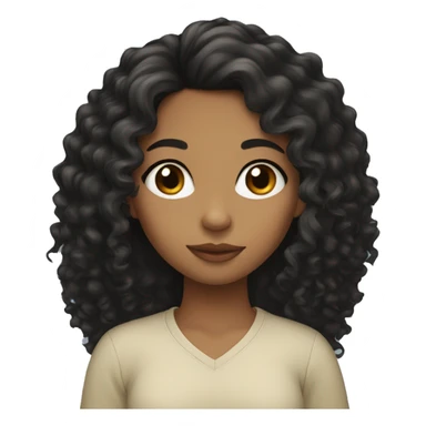 mixed girl with long black curly hair  sticker
