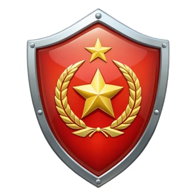 a shiny shield with the USSR flag inside sticker