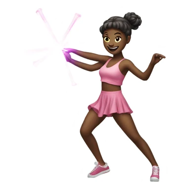 dancing girl with lightstick sticker