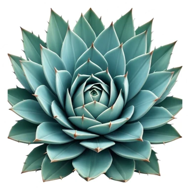 Cinematic Realistic Agave Emoji, Bold and spiky, with long, pointed leaves forming a rosette pattern. The sharp edges and soft blue-green hue exude a sense of rugged beauty and desert resilience. Soft glowing outline, capturing the essence of survival and strength in a striking agave plant! sticker