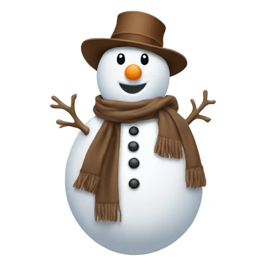 snowman with a brown hat sticker