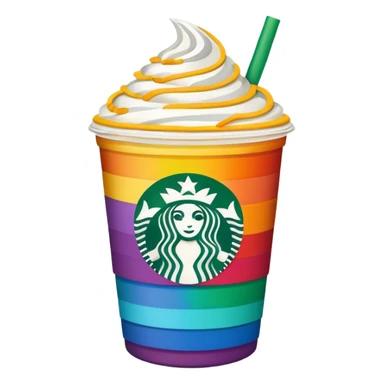 Rainbow starbucks drink sticker
