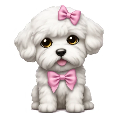 Schichon puppy pink bow sticker
