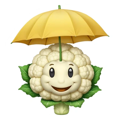 Smiling Cauliflower with an umbrella sticker