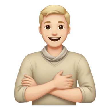 Men laughing well crossing arms around neck sticker