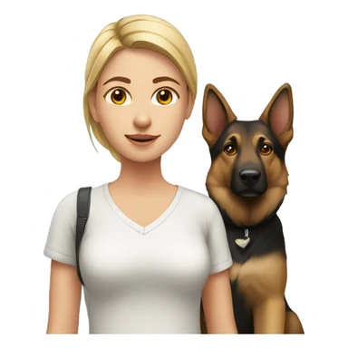 Girl and German Shepard dog sticker