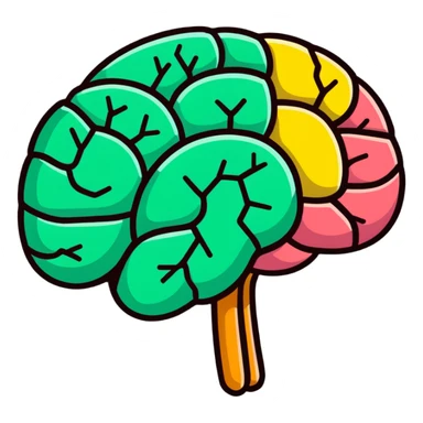 colorful cartoon brain sticker