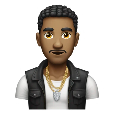 Light skin guy, angry, with a diamond necklace, he is wearing robber clothes sticker