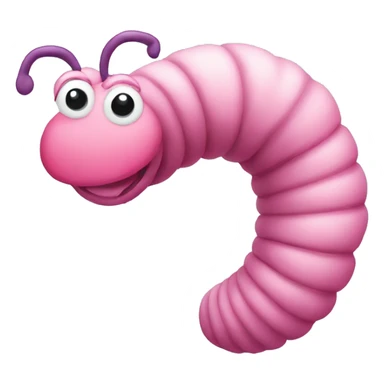 pink inch worm  sticker