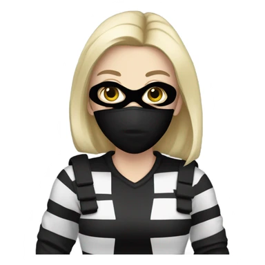 White blonde girl dressed as a burglar  sticker