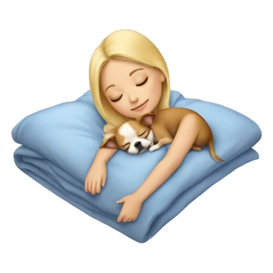 blonde girl sleeping with a chihuahua  sticker