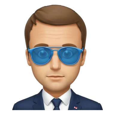 Emmanuel macron with blue sunglasses sticker