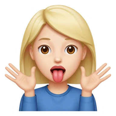 Hands on the side separated with tongue out sticker