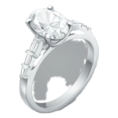 Oval diamond ring with silver band sticker