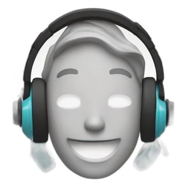 Headset with an analytics dashboard and music notes: illustrating the refinement of artists' online presence. sticker