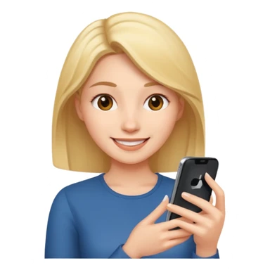 woman looking at phone sticker