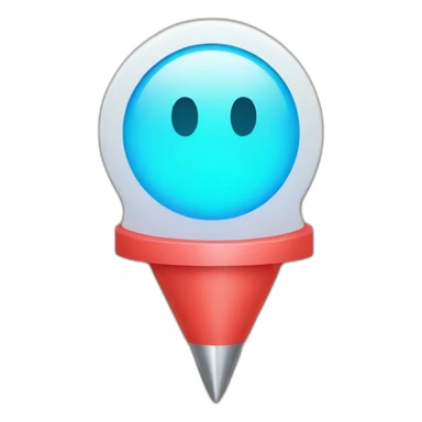 Create an oversized, shining pushpin on a digital notice board. sticker