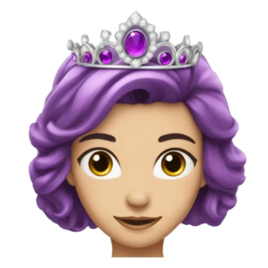 Silver tiara with purple gems  sticker
