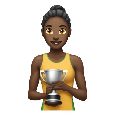 athlete woman with trophy sticker
