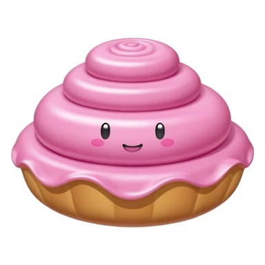   Murakami style inflatable pink concha dessert sticker