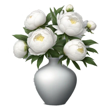 Realistic-light-grey-modern-vase-with-white-peonies sticker