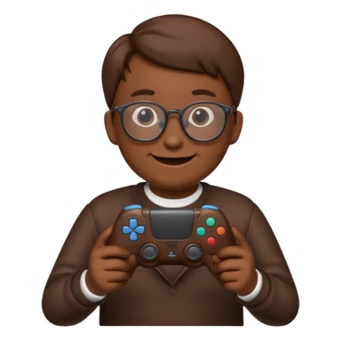 Emoji poop with glasses holding a ps5 controller sticker
