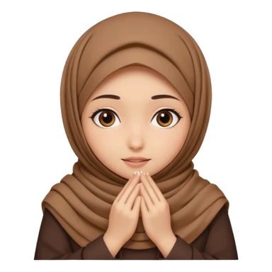Hijabi girl sitting.     head covered
hands pulling the fabric in
shy-but-dramatic energy
“no cameras pls” but in a cute way
soft + mysterious vibe sticker