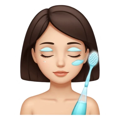 girl brunette getting a deep facial cleansing eyes closed sticker
