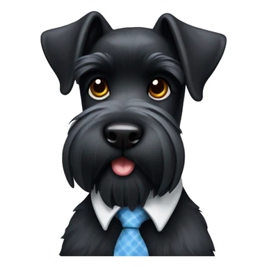 Black schnauzer wearing a tie  sticker