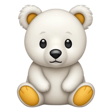Urso de pelúcia branco fofinho  sticker