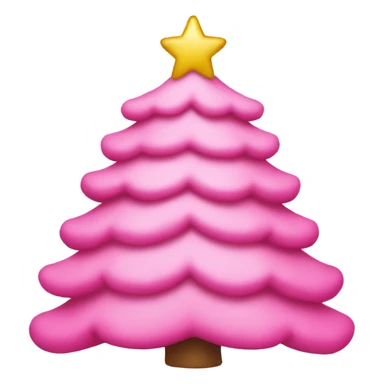 A pink Christmas tree sticker