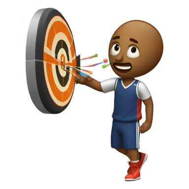 basketball shooting with dartboard sticker